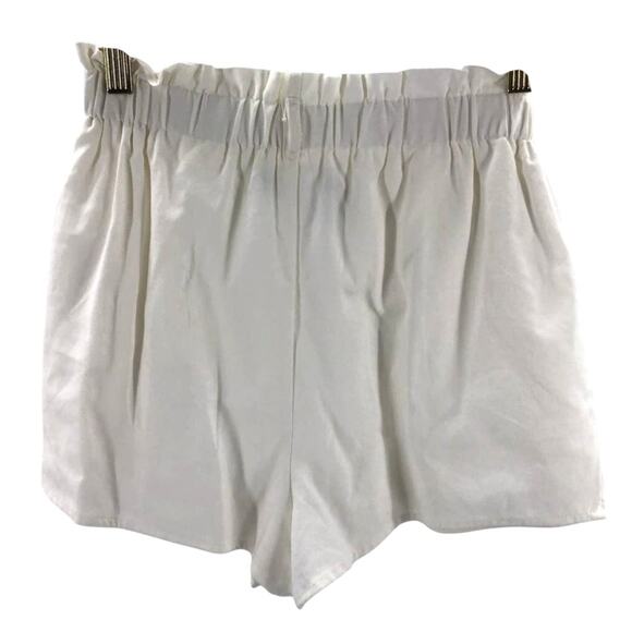 LULU'S SZ S white elastic waist shorts NEW B124 - Picture 2 of 6